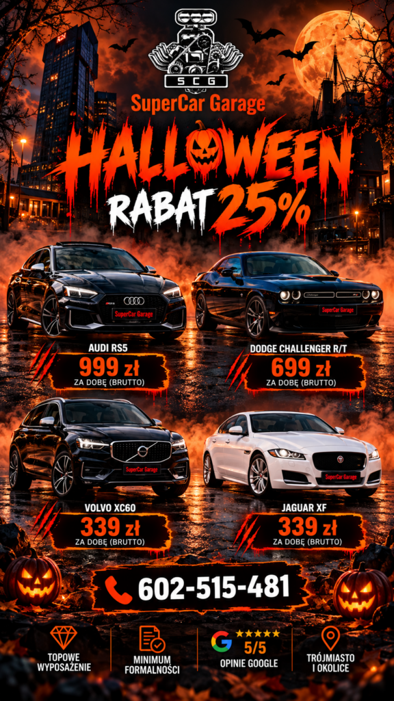 Halloweenowa oferta SuperCar Garage